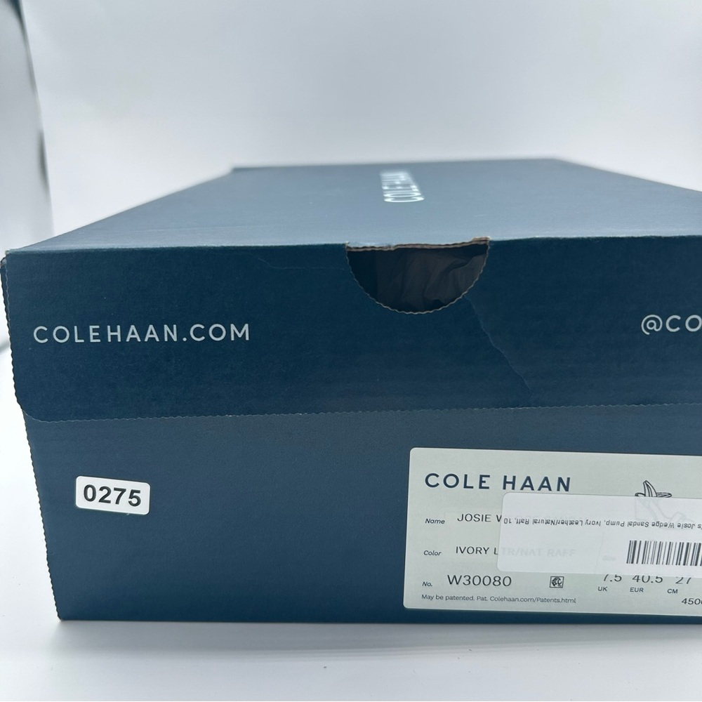 New Cole haan Womens Josie wedge sandal pump, ivory leather 10 B - Picture 10 of 10